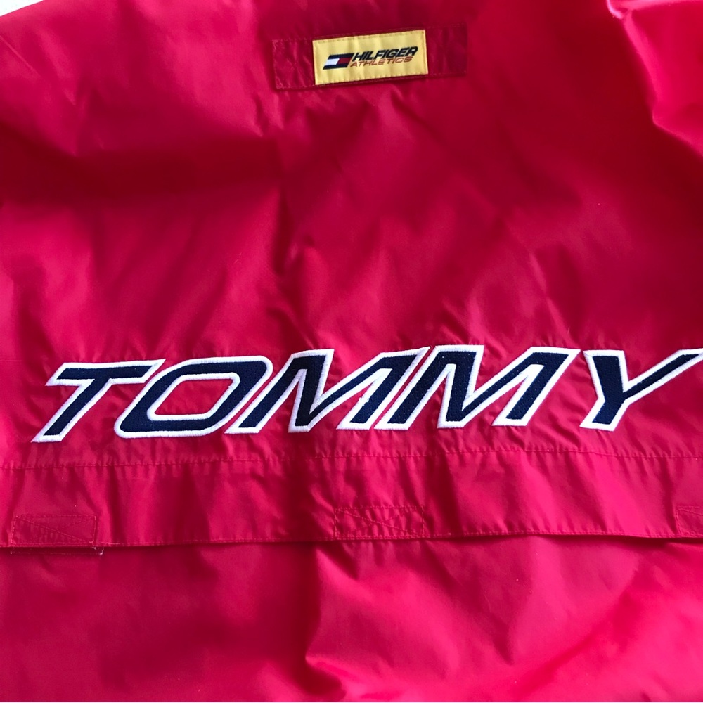 Vintage Mens Large Tommy Hilfiger Athletics Windbreaker Jacket Appliquéd